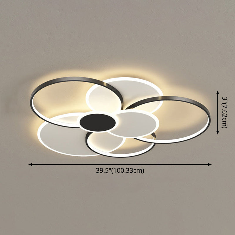 Multi-Ring Flush Mount Ceiling Light Fixtures Modern Metal Ceiling Mount Chandelier for Living Room Clearhalo 'Ceiling Lights' 'Close To Ceiling Lights' 'Lighting' 2605620
