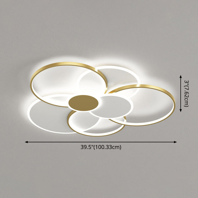 Multi-Ring Flush Mount Ceiling Light Fixtures Modern Metal Ceiling Mount Chandelier for Living Room Clearhalo 'Ceiling Lights' 'Close To Ceiling Lights' 'Lighting' 2605621