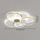 Multi-Ring Flush Mount Ceiling Light Fixtures Modern Metal Ceiling Mount Chandelier for Living Room Clearhalo 'Ceiling Lights' 'Close To Ceiling Lights' 'Lighting' 2605621