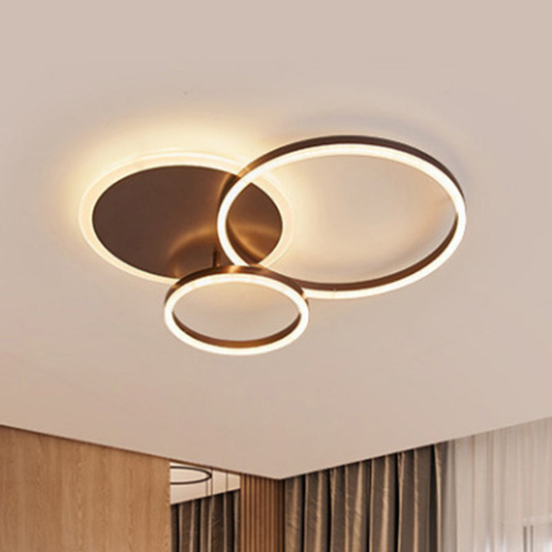 Circle Flush Mount Light Fixtures Ultra-Contemporary Metal Ceiling Light Fixtures for Living Room Clearhalo 'Ceiling Lights' 'Close To Ceiling Lights' 'Lighting' 2605627