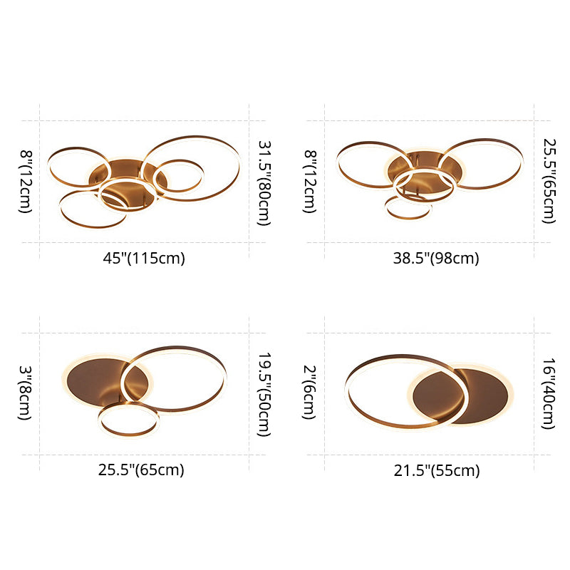 Circle Flush Mount Light Fixtures Ultra-Contemporary Metal Ceiling Light Fixtures for Living Room Clearhalo 'Ceiling Lights' 'Close To Ceiling Lights' 'Lighting' 2605633