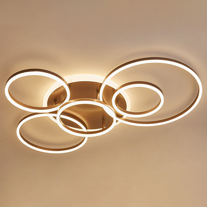 Circle Flush Mount Light Fixtures Ultra-Contemporary Metal Ceiling Light Fixtures for Living Room Clearhalo 'Ceiling Lights' 'Close To Ceiling Lights' 'Lighting' 2605636
