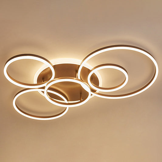 Circle Flush Mount Light Fixtures Ultra-Contemporary Metal Ceiling Light Fixtures for Living Room Clearhalo 'Ceiling Lights' 'Close To Ceiling Lights' 'Lighting' 2605636