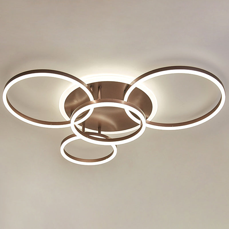 Circle Flush Mount Light Fixtures Ultra-Contemporary Metal Ceiling Light Fixtures for Living Room Clearhalo 'Ceiling Lights' 'Close To Ceiling Lights' 'Lighting' 2605638
