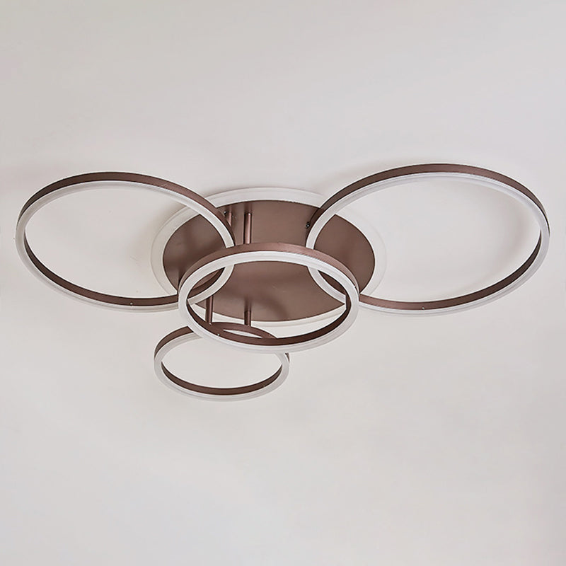 Circle Flush Mount Light Fixtures Ultra-Contemporary Metal Ceiling Light Fixtures for Living Room Clearhalo 'Ceiling Lights' 'Close To Ceiling Lights' 'Lighting' 2605642