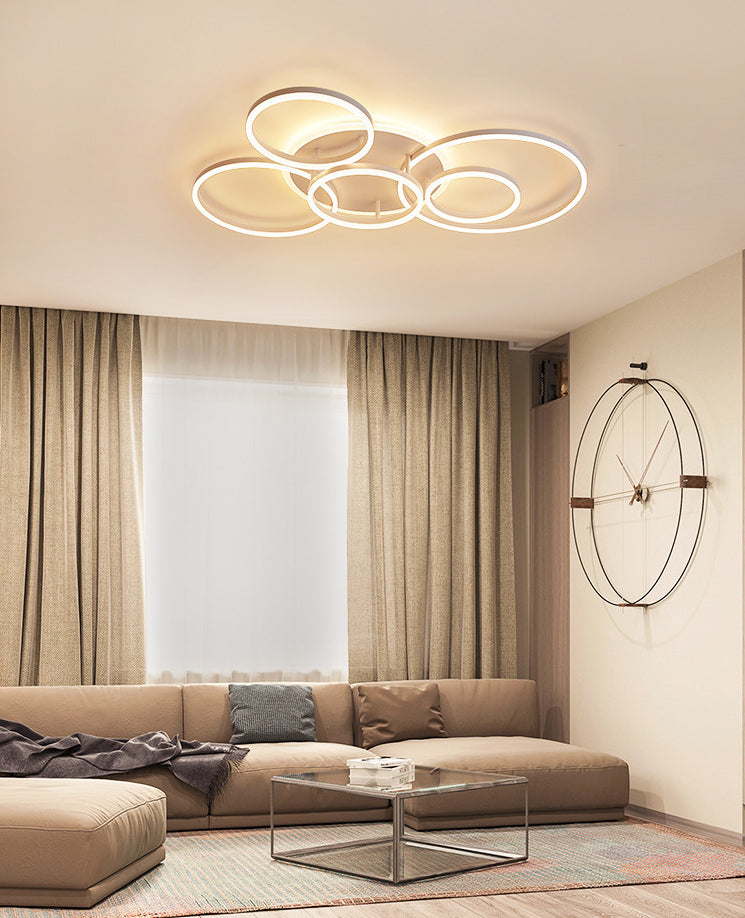 Circle Flush Mount Light Fixtures Ultra-Contemporary Metal Ceiling Light Fixtures for Living Room Clearhalo 'Ceiling Lights' 'Close To Ceiling Lights' 'Lighting' 2605648