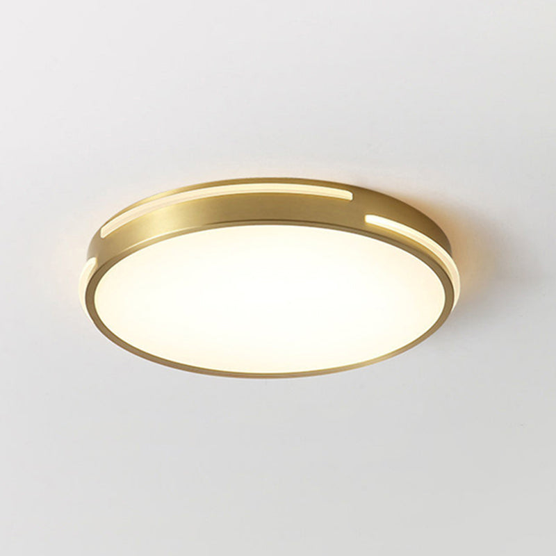 Round Flush Mount Ceiling Light Fixture Contemporary Acrylic Ceiling Mount Light Fixture for Living Room Brass 19.5" Clearhalo 'Ceiling Lights' 'Close To Ceiling Lights' 'Lighting' 2605653