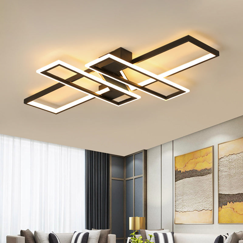 Traverse Semi Flush Mount Light Fixture Contemporary Metal Ceiling Light Fixture for Living Room Clearhalo 'Ceiling Lights' 'Close To Ceiling Lights' 'Lighting' 2605667