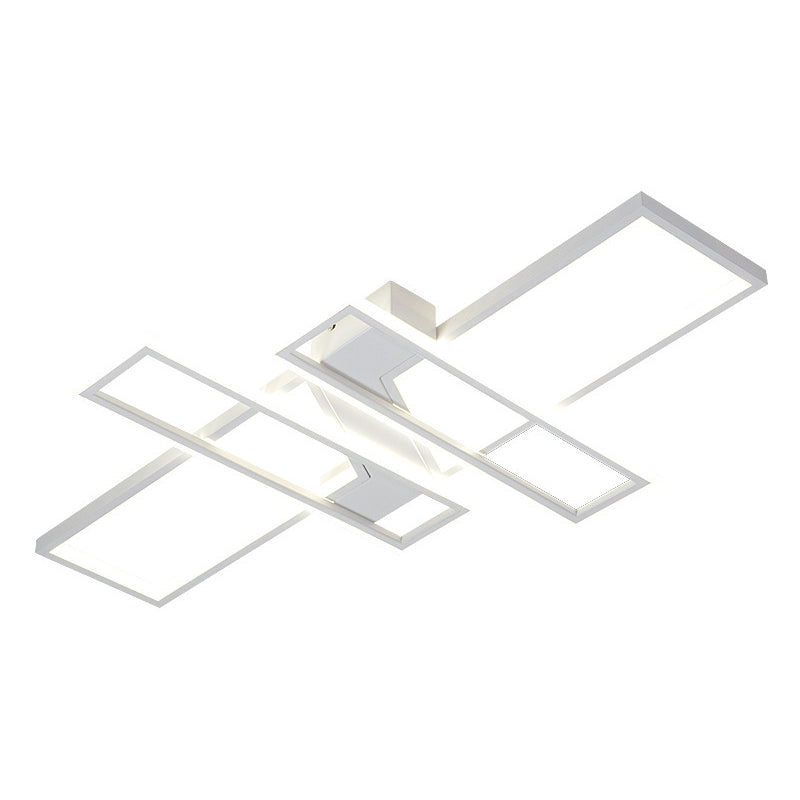 Traverse Semi Flush Mount Light Fixture Contemporary Metal Ceiling Light Fixture for Living Room White Clearhalo 'Ceiling Lights' 'Close To Ceiling Lights' 'Lighting' 2605669