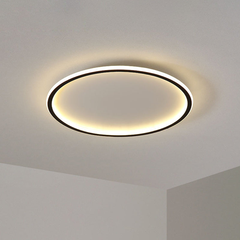 Round Flushmount Lights Contemporary Aluminum Ceiling Mounted Fixture for Living Room Clearhalo 'Ceiling Lights' 'Close To Ceiling Lights' 'Lighting' 2605673
