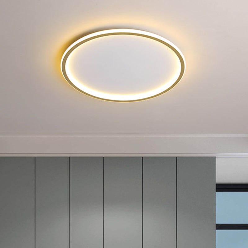 Round Flushmount Lights Contemporary Aluminum Ceiling Mounted Fixture for Living Room Clearhalo 'Ceiling Lights' 'Close To Ceiling Lights' 'Lighting' 2605675