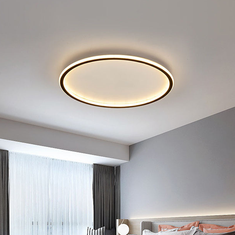 Round Flushmount Lights Contemporary Aluminum Ceiling Mounted Fixture for Living Room Clearhalo 'Ceiling Lights' 'Close To Ceiling Lights' 'Lighting' 2605678
