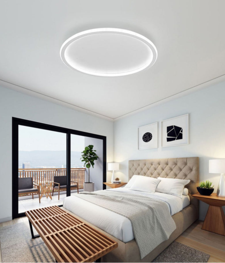 Round Flushmount Lights Contemporary Aluminum Ceiling Mounted Fixture for Living Room Clearhalo 'Ceiling Lights' 'Close To Ceiling Lights' 'Lighting' 2605679