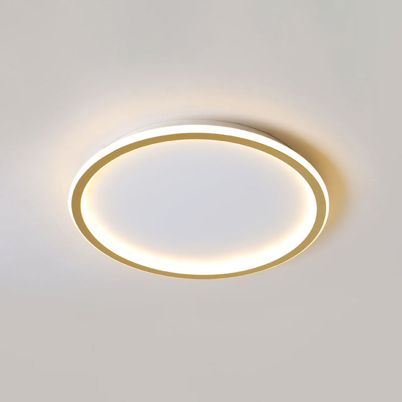 Round Flushmount Lights Contemporary Aluminum Ceiling Mounted Fixture for Living Room Gold 12" Clearhalo 'Ceiling Lights' 'Close To Ceiling Lights' 'Lighting' 2605680
