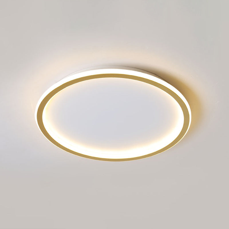 Round Flushmount Lights Contemporary Aluminum Ceiling Mounted Fixture for Living Room Gold 16" Clearhalo 'Ceiling Lights' 'Close To Ceiling Lights' 'Lighting' 2605682
