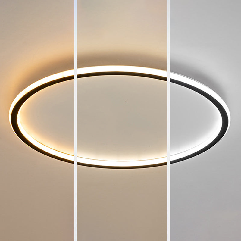 Round Flushmount Lights Contemporary Aluminum Ceiling Mounted Fixture for Living Room Clearhalo 'Ceiling Lights' 'Close To Ceiling Lights' 'Lighting' 2605683