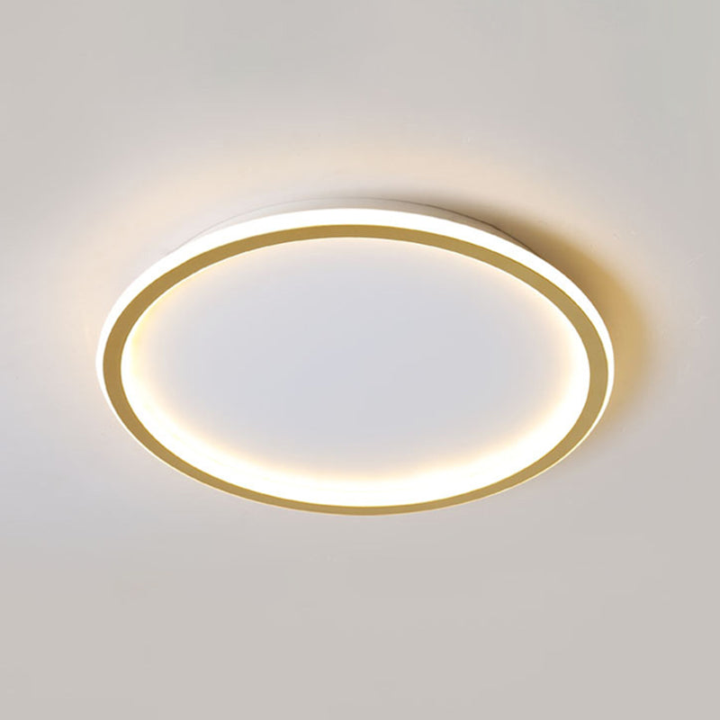 Round Flushmount Lights Contemporary Aluminum Ceiling Mounted Fixture for Living Room Gold 19.5" Clearhalo 'Ceiling Lights' 'Close To Ceiling Lights' 'Lighting' 2605684