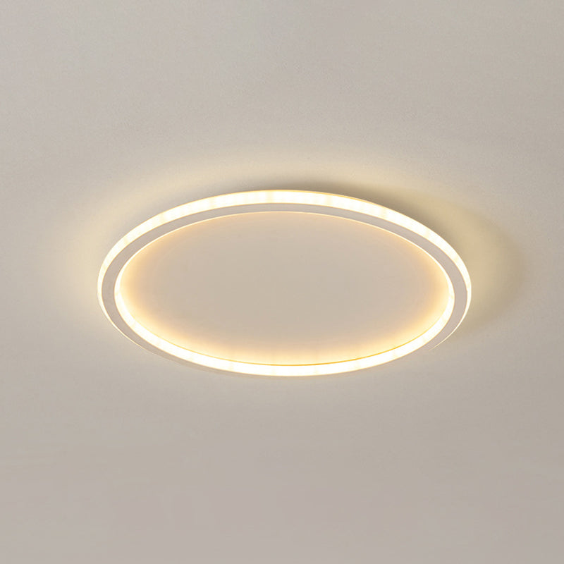 Round Flushmount Lights Contemporary Aluminum Ceiling Mounted Fixture for Living Room White 12" Clearhalo 'Ceiling Lights' 'Close To Ceiling Lights' 'Lighting' 2605685