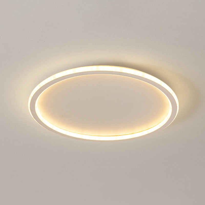 Round Flushmount Lights Contemporary Aluminum Ceiling Mounted Fixture for Living Room White 16" Clearhalo 'Ceiling Lights' 'Close To Ceiling Lights' 'Lighting' 2605687