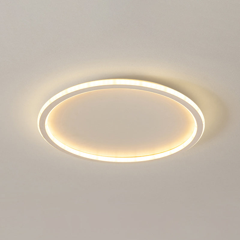 Round Flushmount Lights Contemporary Aluminum Ceiling Mounted Fixture for Living Room White 19.5" Clearhalo 'Ceiling Lights' 'Close To Ceiling Lights' 'Lighting' 2605689