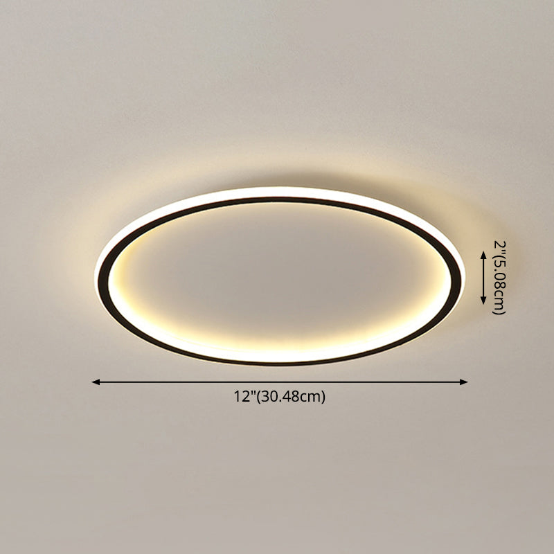 Round Flushmount Lights Contemporary Aluminum Ceiling Mounted Fixture for Living Room Clearhalo 'Ceiling Lights' 'Close To Ceiling Lights' 'Lighting' 2605690