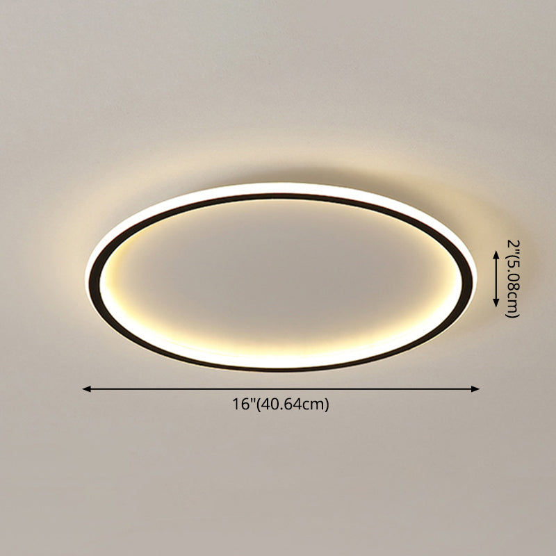 Round Flushmount Lights Contemporary Aluminum Ceiling Mounted Fixture for Living Room Clearhalo 'Ceiling Lights' 'Close To Ceiling Lights' 'Lighting' 2605691
