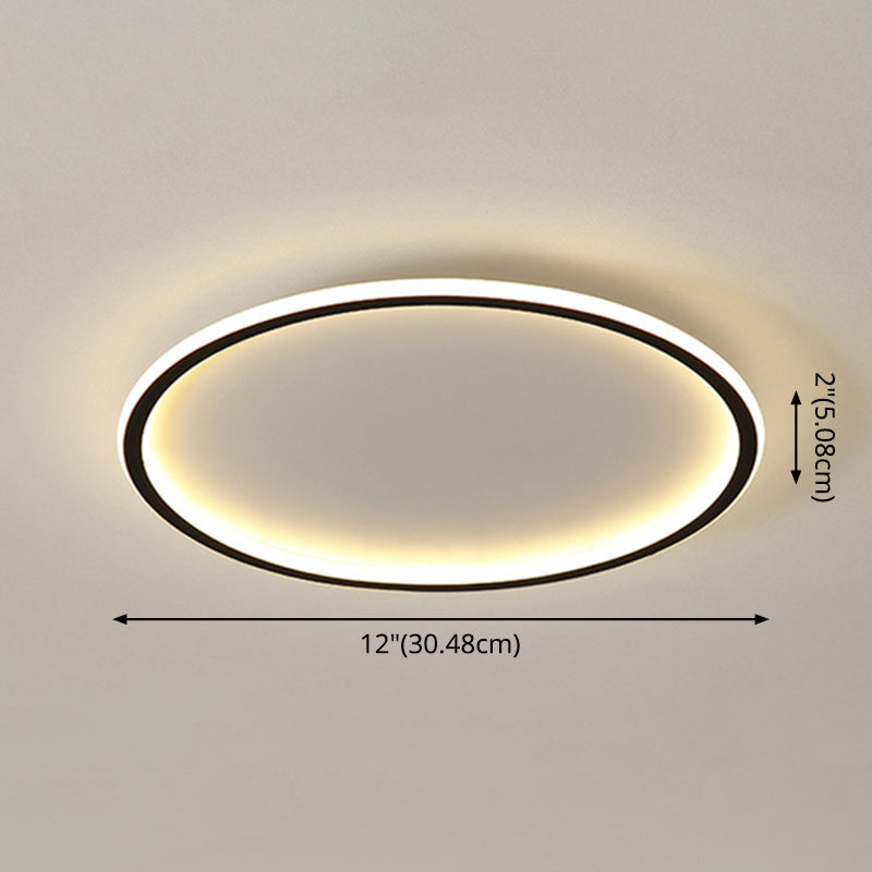Round Flushmount Lights Contemporary Aluminum Ceiling Mounted Fixture for Living Room Clearhalo 'Ceiling Lights' 'Close To Ceiling Lights' 'Lighting' 2605692