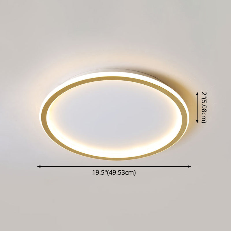 Round Flushmount Lights Contemporary Aluminum Ceiling Mounted Fixture for Living Room Clearhalo 'Ceiling Lights' 'Close To Ceiling Lights' 'Lighting' 2605693