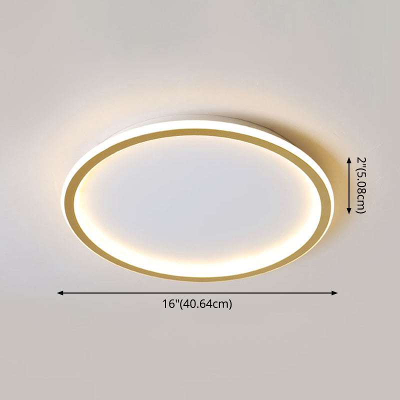 Round Flushmount Lights Contemporary Aluminum Ceiling Mounted Fixture for Living Room Clearhalo 'Ceiling Lights' 'Close To Ceiling Lights' 'Lighting' 2605694