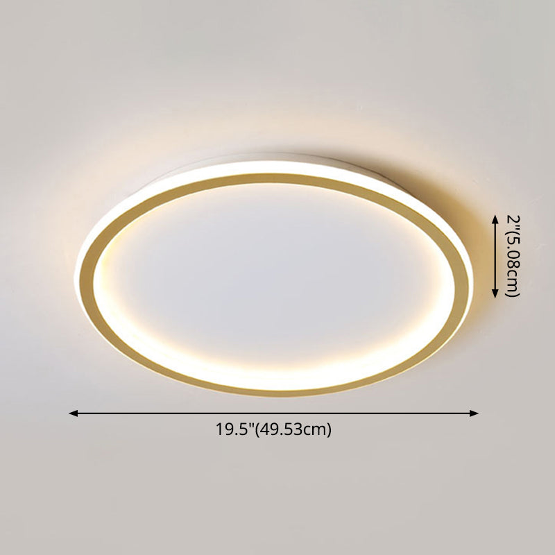 Round Flushmount Lights Contemporary Aluminum Ceiling Mounted Fixture for Living Room Clearhalo 'Ceiling Lights' 'Close To Ceiling Lights' 'Lighting' 2605695