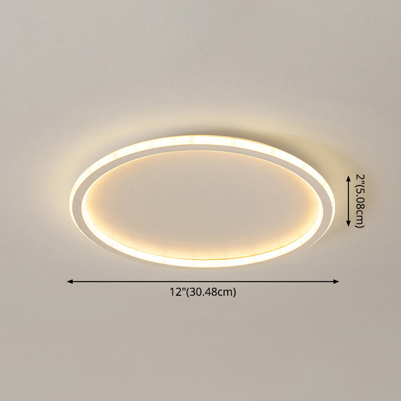 Round Flushmount Lights Contemporary Aluminum Ceiling Mounted Fixture for Living Room Clearhalo 'Ceiling Lights' 'Close To Ceiling Lights' 'Lighting' 2605696