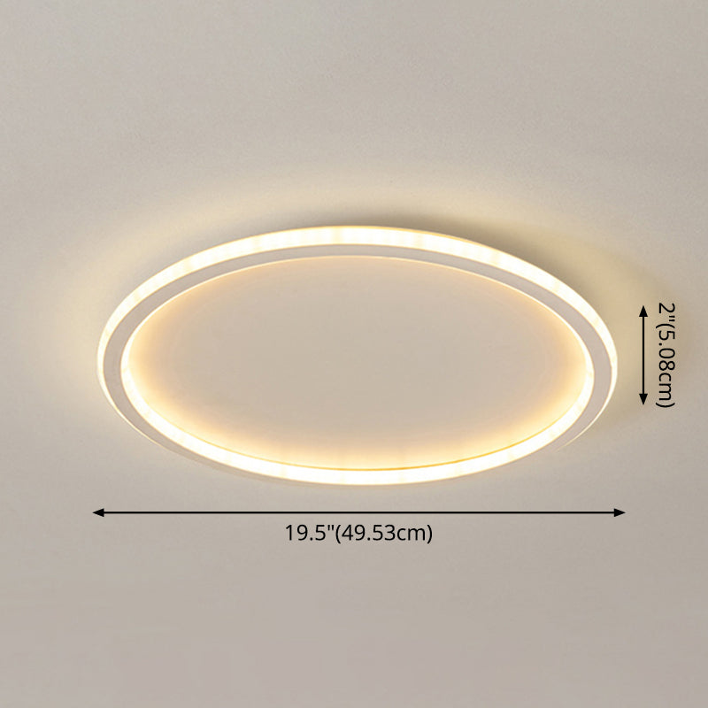 Round Flushmount Lights Contemporary Aluminum Ceiling Mounted Fixture for Living Room Clearhalo 'Ceiling Lights' 'Close To Ceiling Lights' 'Lighting' 2605698