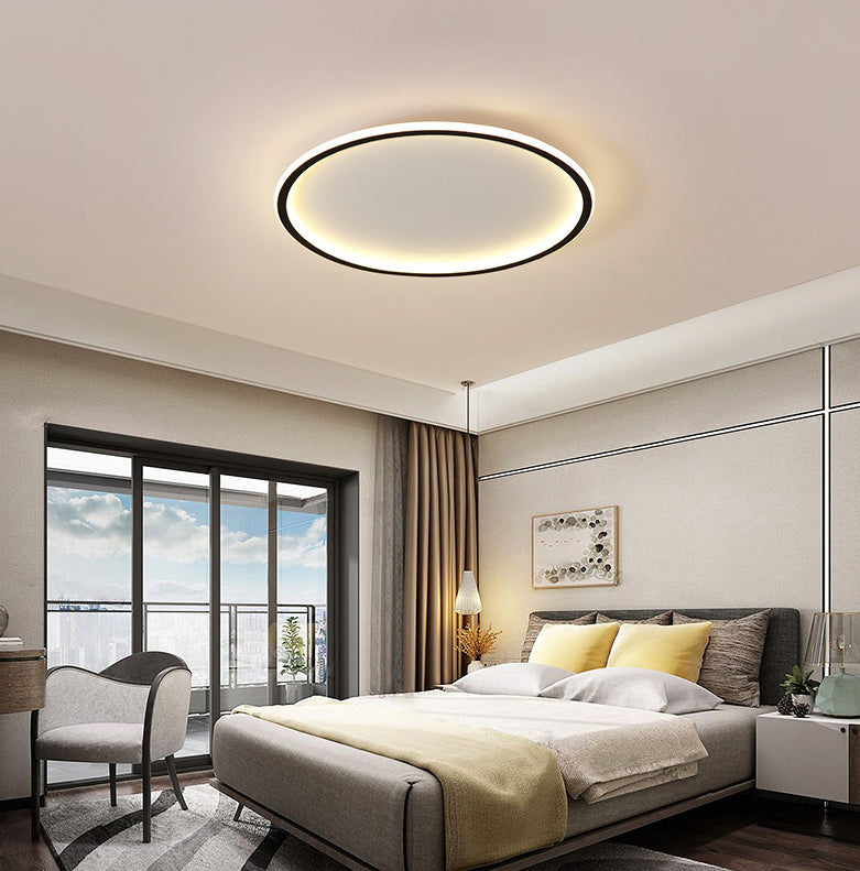 Round Flushmount Lights Contemporary Aluminum Ceiling Mounted Fixture for Living Room Clearhalo 'Ceiling Lights' 'Close To Ceiling Lights' 'Lighting' 2605699