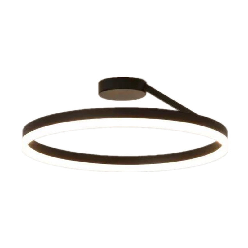 Circular Semi Flush Mount Lighting Contemporary Metal Ceiling Light Fixtures for Bedroom Clearhalo 'Ceiling Lights' 'Close To Ceiling Lights' 'Lighting' 2605705