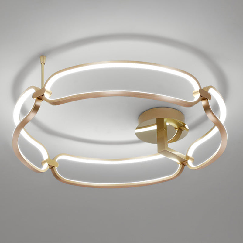 Sphere Semi Flush Ceiling Lights Contemporary Acrylic Ceiling Mount Chandelier for Living Room Clearhalo 'Ceiling Lights' 'Close To Ceiling Lights' 'Lighting' 2605727