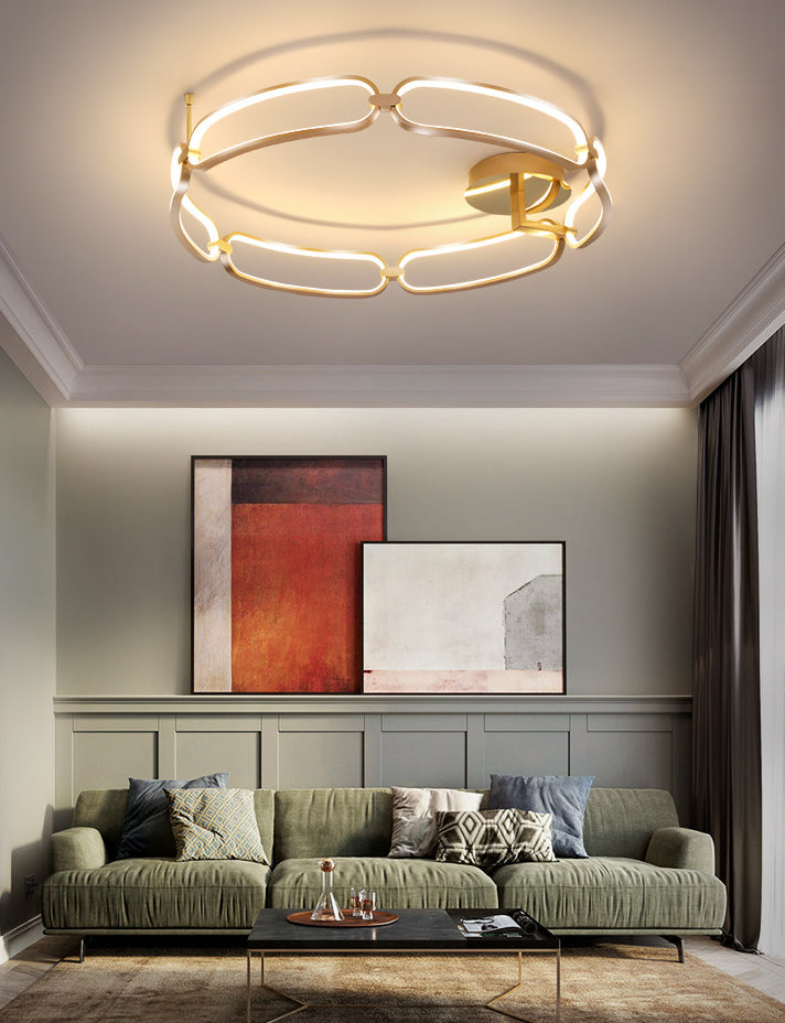 Sphere Semi Flush Ceiling Lights Contemporary Acrylic Ceiling Mount Chandelier for Living Room Clearhalo 'Ceiling Lights' 'Close To Ceiling Lights' 'Lighting' 2605729