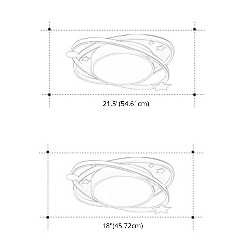 Planet Flush Mount Ceiling Light Contemporary Acrylic Ceiling Mount Light Fixture for Bedroom Clearhalo 'Ceiling Lights' 'Close To Ceiling Lights' 'Lighting' 2605833