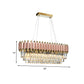 Gold Oval Chandelier Light Fixture Traditional Crystal Block 8 Heads Dining Room Hanging Lamp Kit Clearhalo 'Ceiling Lights' 'Island Lights' Lighting' 260586
