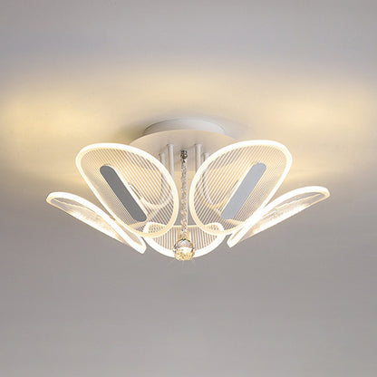 Radial Flush Mount Ceiling Light Contemporary Metal Ceiling Light Fixtures for Bedroom Clear 23" Clearhalo 'Ceiling Lights' 'Close To Ceiling Lights' 'Lighting' 2605940