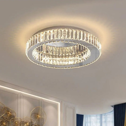 Round Flush Mount Ceiling Light Fixture Contemporary Crystal Ceiling Light Fixtures Chrome Clearhalo 'Ceiling Lights' 'Close To Ceiling Lights' 'Lighting' 2605957