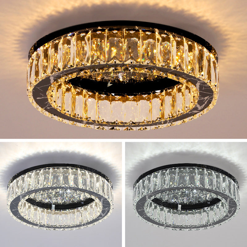 Round Flush Mount Ceiling Light Fixture Contemporary Crystal Ceiling Light Fixtures Clearhalo 'Ceiling Lights' 'Close To Ceiling Lights' 'Lighting' 2605964