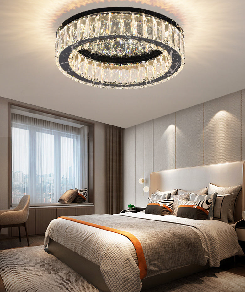 Round Flush Mount Ceiling Light Fixture Contemporary Crystal Ceiling Light Fixtures Clearhalo 'Ceiling Lights' 'Close To Ceiling Lights' 'Lighting' 2605966