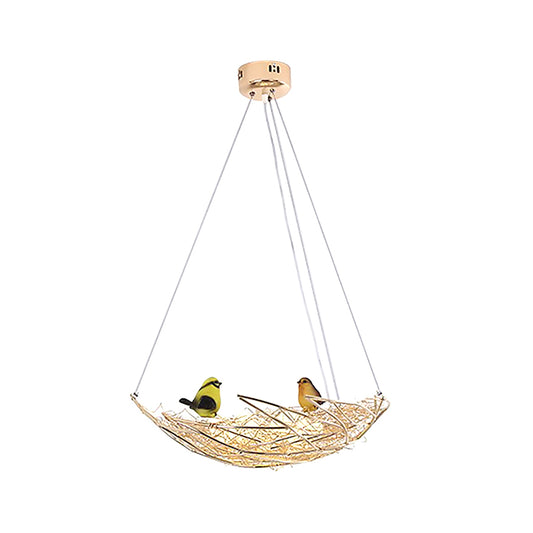 Nest Metal Art Deco Chandelier Lighting 19.5"/21.5" Wide 6/9 Lights Hanging Ceiling Lamp in Gold Clearhalo 'Ceiling Lights' 'Chandeliers' 'Close To Ceiling Lights' 'Glass shade' 'Glass' 'Modern Chandeliers' 'Modern' Lighting' 260650