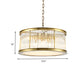 Drum Hanging Light Modern Crystal Rod 6 Lights Black/Brass Chandelier Light Fixture for Living Room Clearhalo 'Ceiling Lights' 'Chandeliers' 'Modern Chandeliers' 'Modern' Lighting' 260677