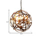 Globe Dining Room Hanging Light Traditional Metal 4 Lights Brass Ceiling Chandelier Clearhalo 'Ceiling Lights' 'Chandeliers' Lighting' options 260890