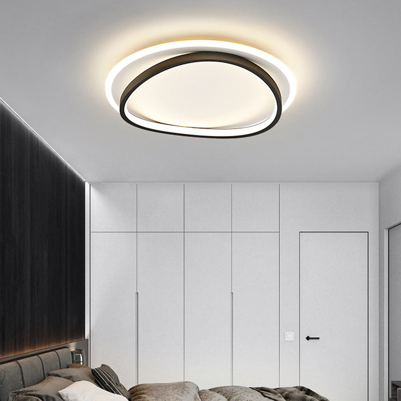 Modern Minimalist Double Round Flush Mount Light Metal LED Bedroom Flush Ceiling Light Clearhalo 'Ceiling Lights' 'Close To Ceiling Lights' 'Lighting' 2609648