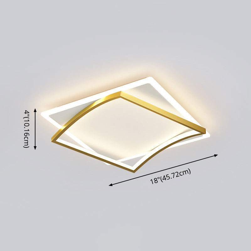 Modern Minimalist Double Geometric Flush Mount Light Metal LED Bedroom Flush Ceiling Light Clearhalo 'Ceiling Lights' 'Close To Ceiling Lights' 'Lighting' 2609677