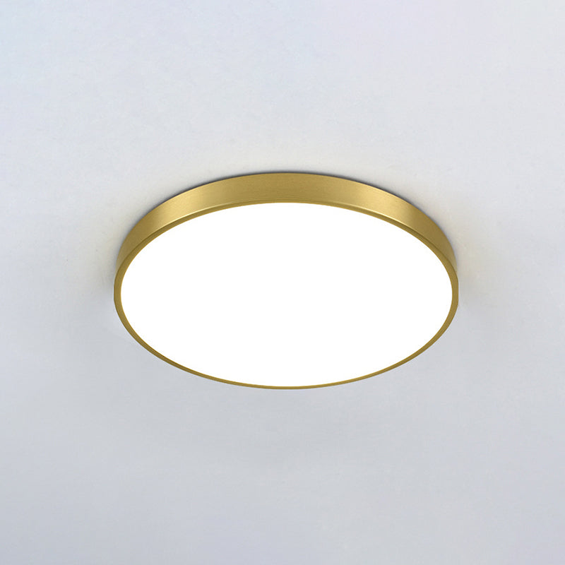 Gold Metal Circular Flush mount Ceiling Lamp Modern Style LED Flush Mount Lighting for Bedroom Gold 8" Clearhalo 'Ceiling Lights' 'Close To Ceiling Lights' 'Lighting' 2609739