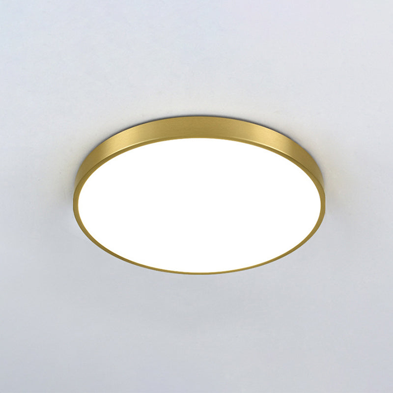 Gold Metal Circular Flush mount Ceiling Lamp Modern Style LED Flush Mount Lighting for Bedroom Gold 12" Clearhalo 'Ceiling Lights' 'Close To Ceiling Lights' 'Lighting' 2609740