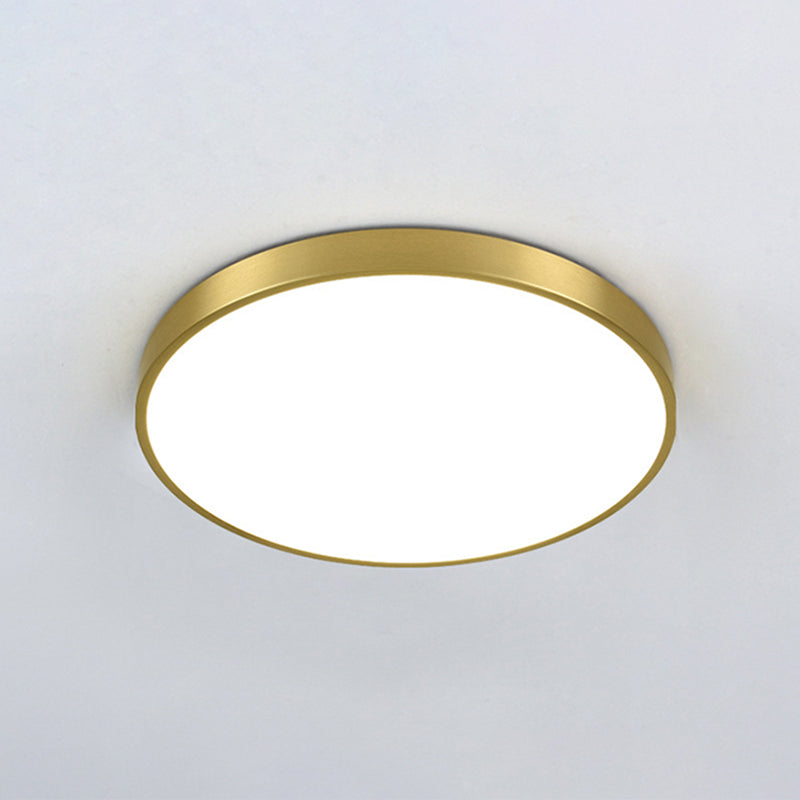 Gold Metal Circular Flush mount Ceiling Lamp Modern Style LED Flush Mount Lighting for Bedroom Gold 16" Clearhalo 'Ceiling Lights' 'Close To Ceiling Lights' 'Lighting' 2609742